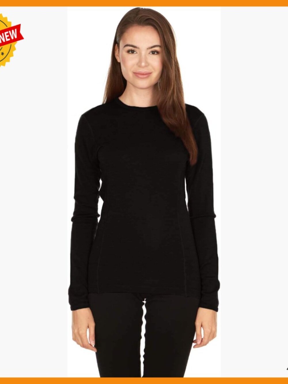 Merino Wool Base Layer Long Sleeve Crew Midweight Thermal Top